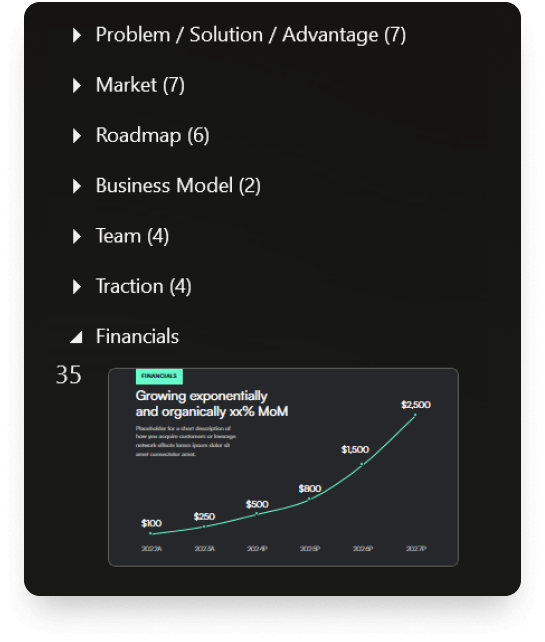 Proven pitch deck structure + templates